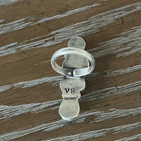 Navajo Turquoise Vintage Cluster Ring - Picture 7 of 12